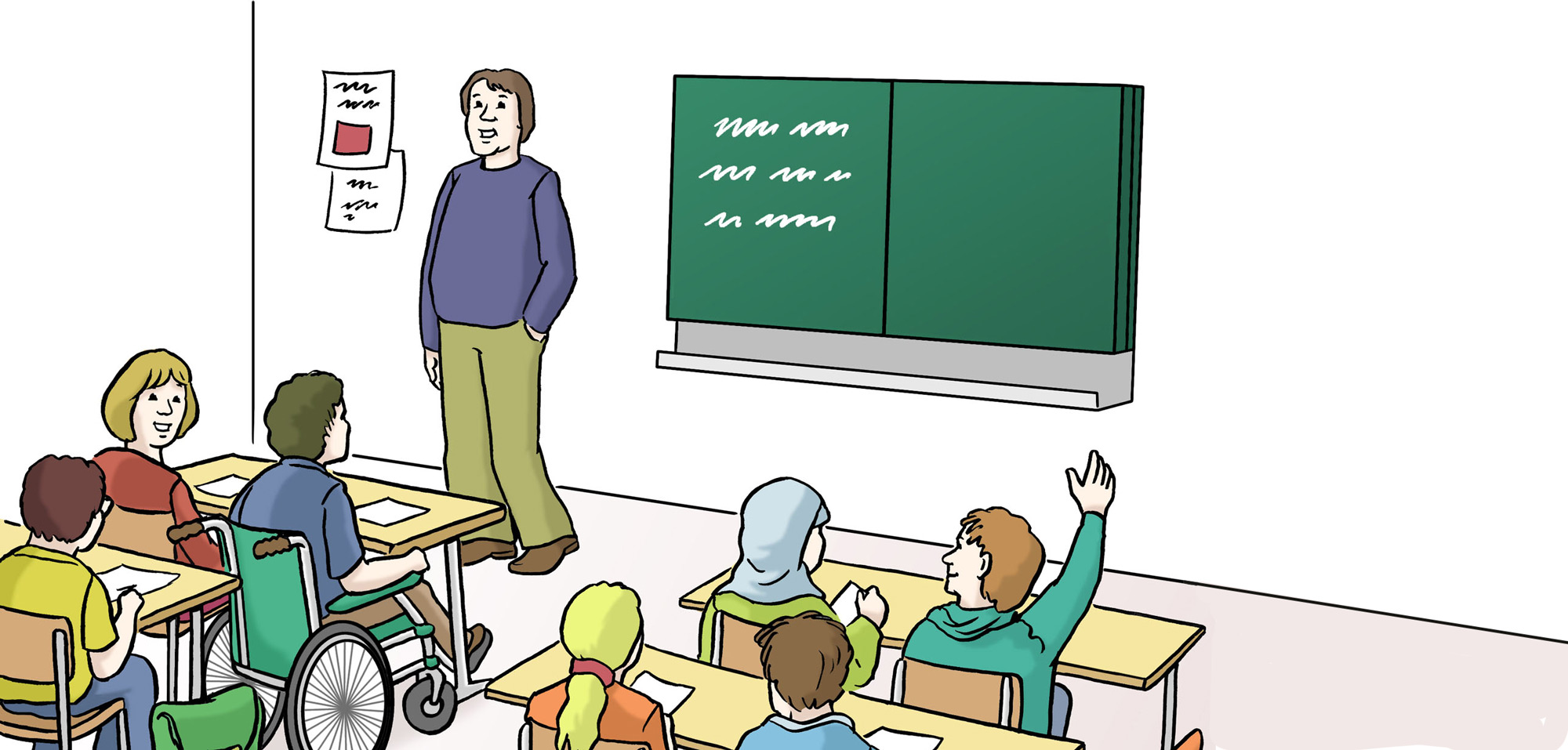 Kinder in einer inklusiven Schulklasse