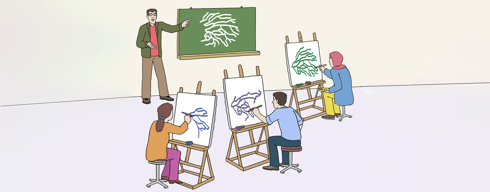 Menschen in einem Volkshochschulkurs